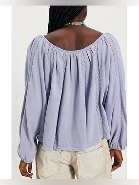 1224. FREE PEOPLE  Marla Long Sleeve Top in Frosted Violet Sz XS $98